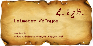 Leimeter Ányos névjegykártya